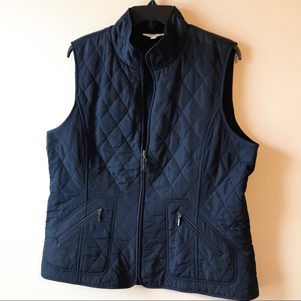 Quilted navy vest